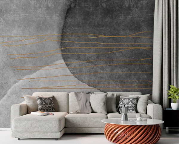 Quadro grigio e bianco con linee arancioni Quadro grigio e bianco con linee arancioni