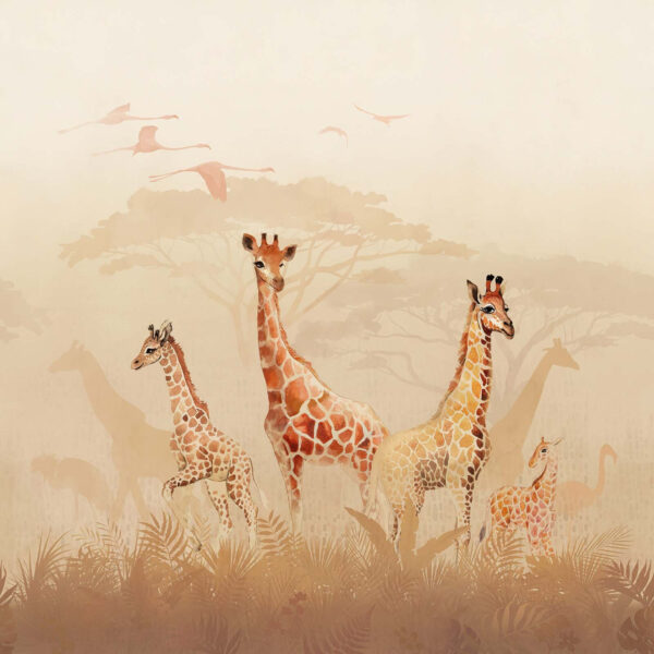 Gruppo di giraffe in un campo Gruppo di giraffe in un campo