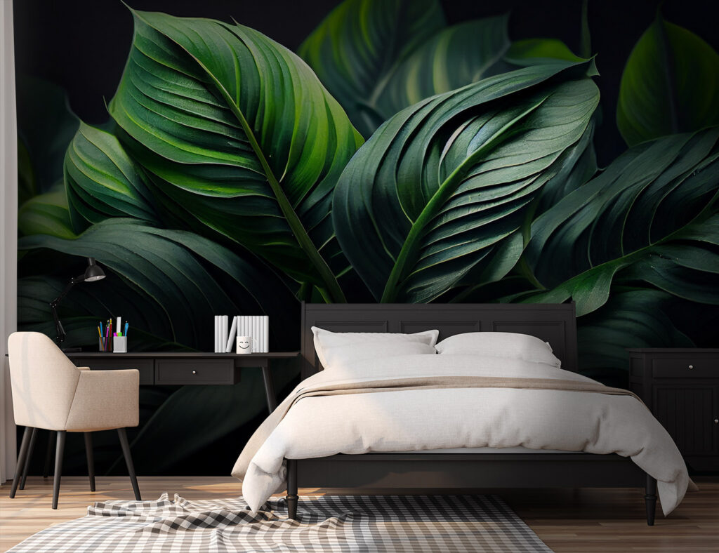 Lush green leaves in soft light