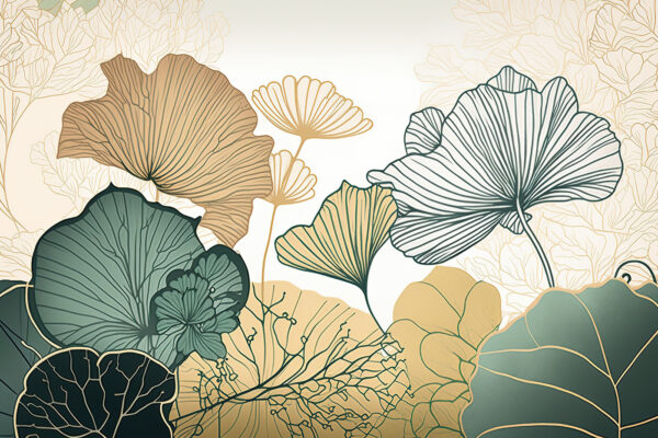 Eleganza botanica in colori tenui. Eleganza botanica in colori tenui.