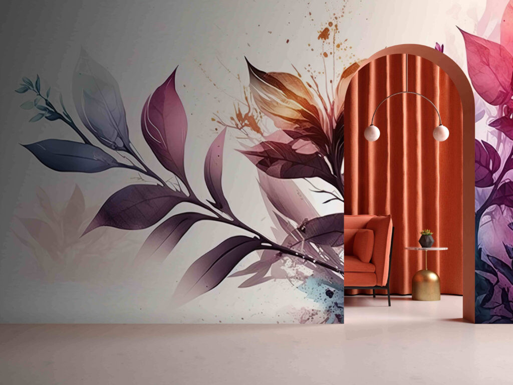 Vibrant foliage in soft pastel hues Vibrant foliage in soft pastel hues