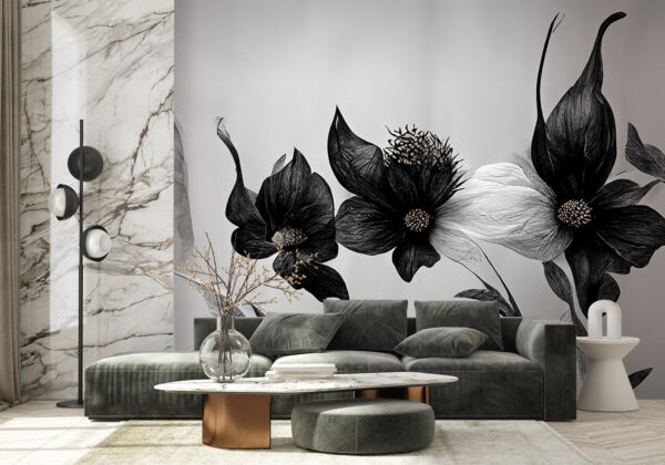 Fiore bianco e nero Fiore bianco e nero