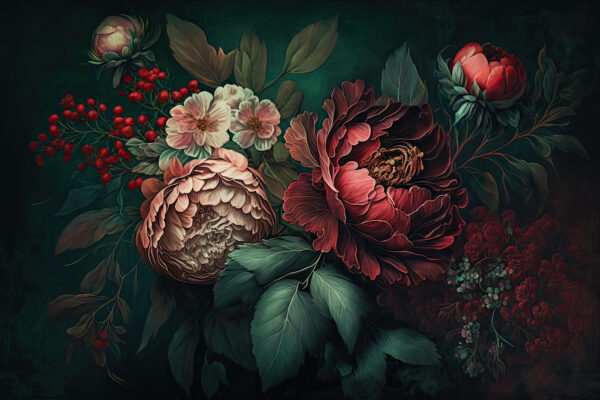 Pittura di fiori e foglie Pittura di fiori e foglie