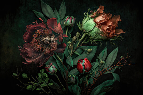 Elegant flowers with rich textures