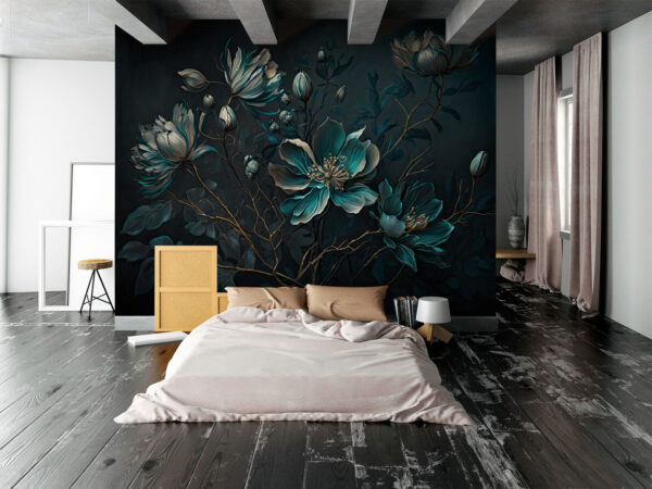 Pittura di fiori su sfondo nero Pittura di fiori su sfondo nero