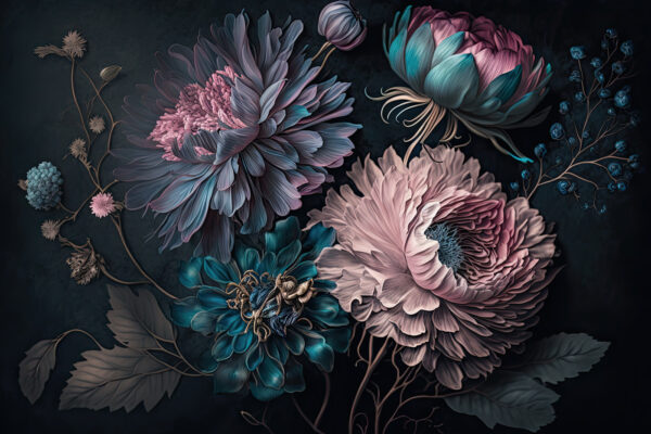Elegant flowers on a dark background Elegant flowers on a dark background