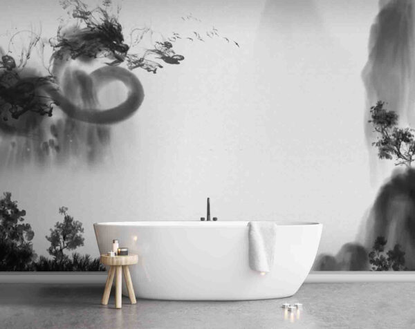 Immagine in bianco e nero di un drago Immagine in bianco e nero di un drago
