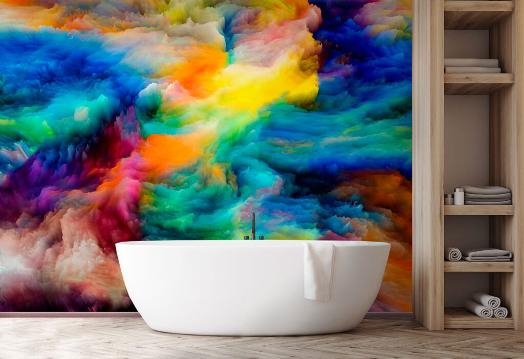 Colorful cloud of paint