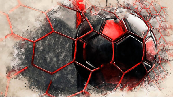 Palla da calcio in una rete Palla da calcio in una rete