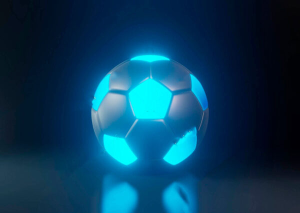 Football ball with blue lights