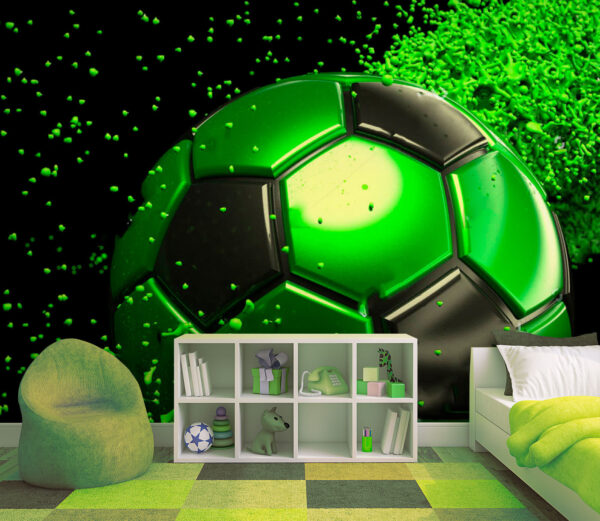 Pallone da calcio verde e nero Pallone da calcio verde e nero