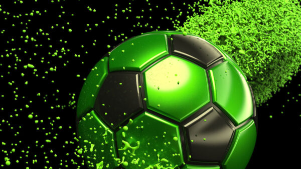 Pallone da calcio verde e nero Pallone da calcio verde e nero