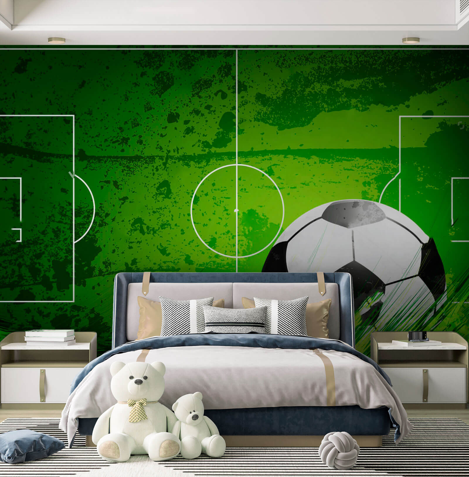 u72784pib1m - Pallone da calcio su un campo verde - tegory