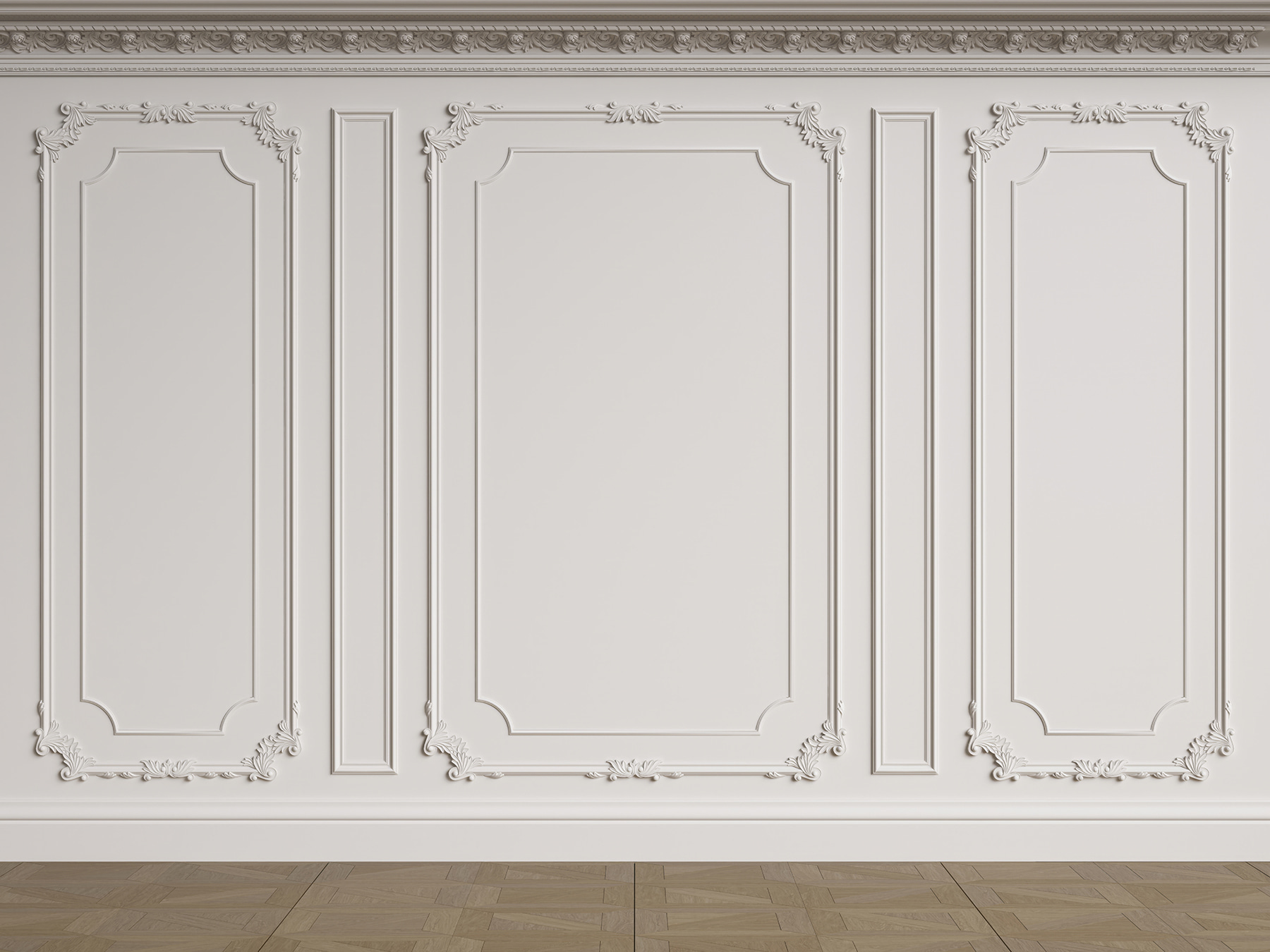 White wall with molding White wall with molding