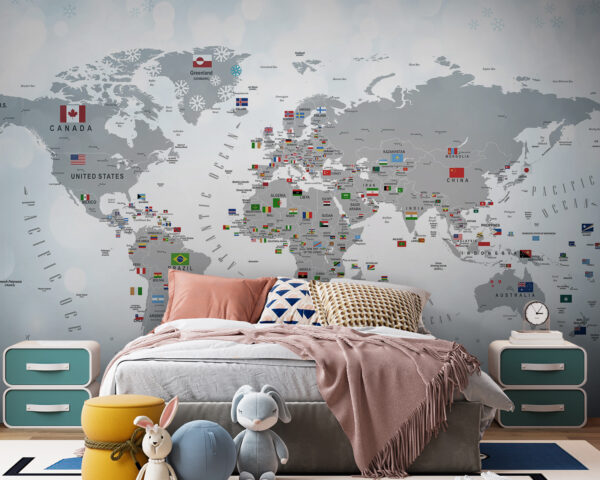 Mappa del mondo con bandiere Mappa del mondo con bandiere