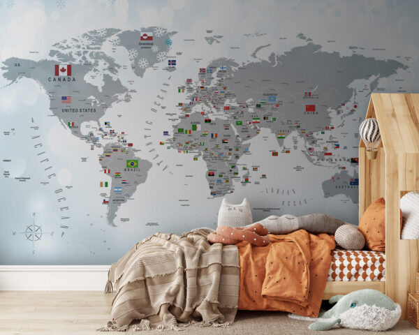 Mappa del mondo con bandiere Mappa del mondo con bandiere