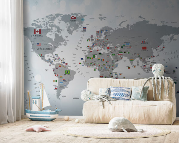 Mappa del mondo con bandiere Mappa del mondo con bandiere
