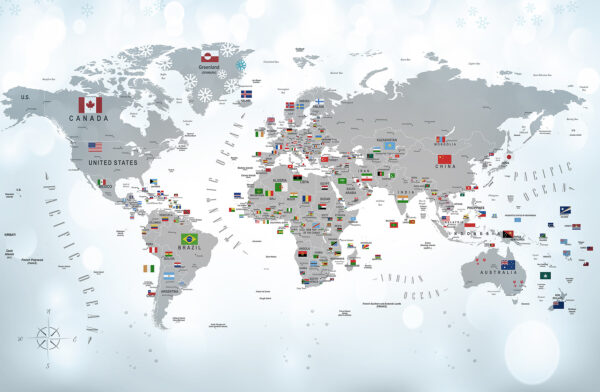 Mappa del mondo con bandiere Mappa del mondo con bandiere