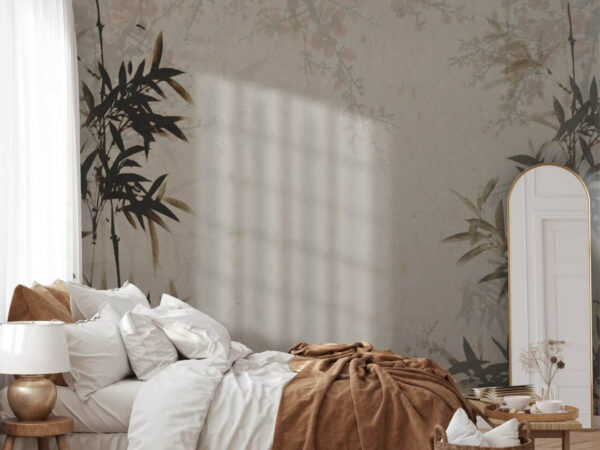 Immagine in bianco e nero di una pianta di bambù Immagine in bianco e nero di una pianta di bambù