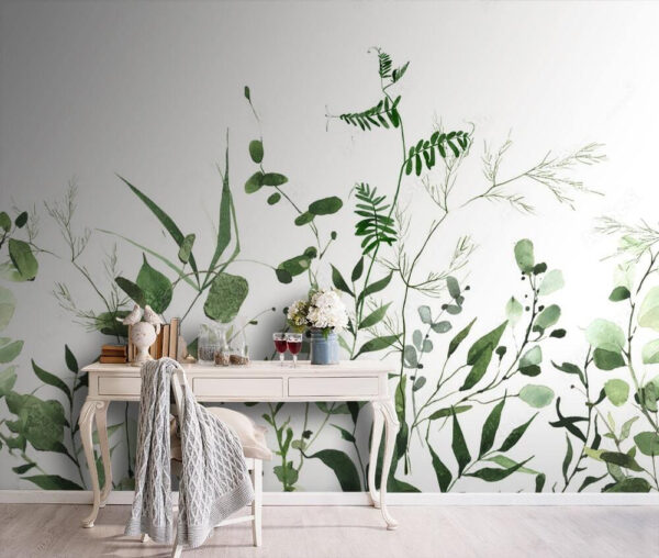 Lush greenery on a white background Lush greenery on a white background