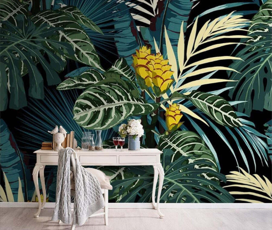 Carta da parati Modello di piante tropicali