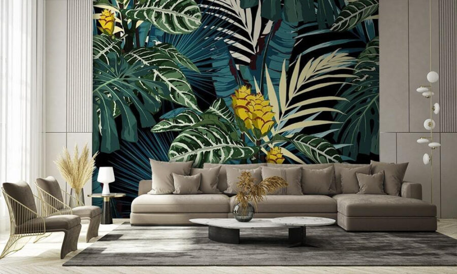 Carta da parati Modello di piante tropicali - immagine 2