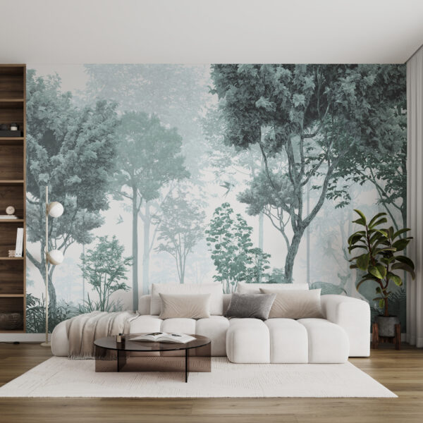Una foresta con alberi e piante Una foresta con alberi e piante