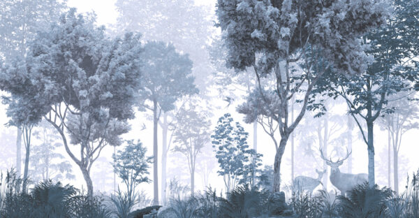 Una foresta con alberi e piante Una foresta con alberi e piante