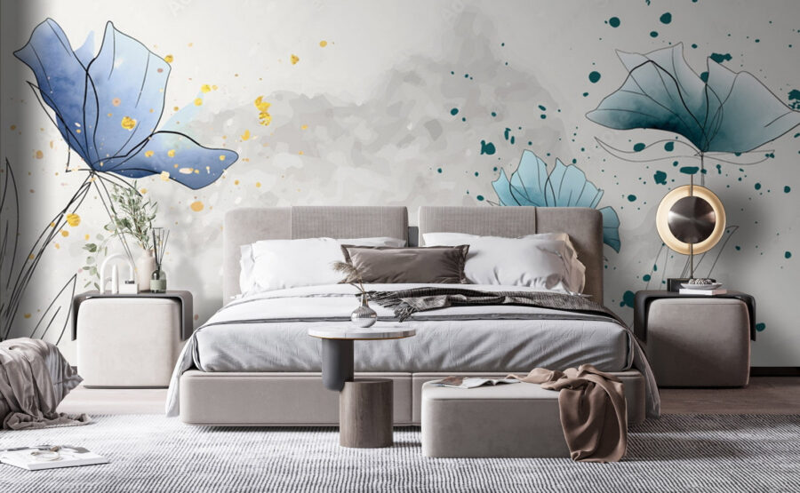 Fiori blu che danzano con ventilata eleganza