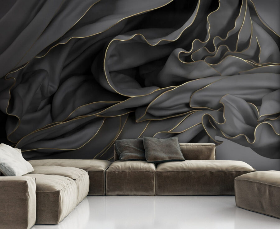 Tessuto strutturato con curve eleganti.