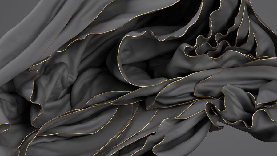 Tessuto strutturato con curve eleganti.