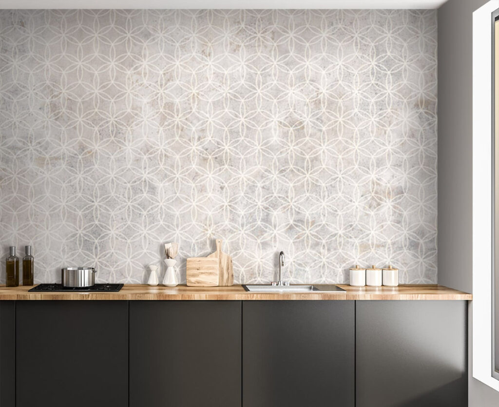 White and gray patterned wall White and gray patterned wall