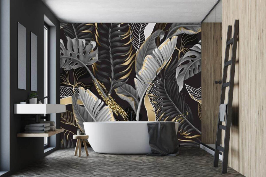 Fogliame tropicale rigoglioso con accenti scintillanti.