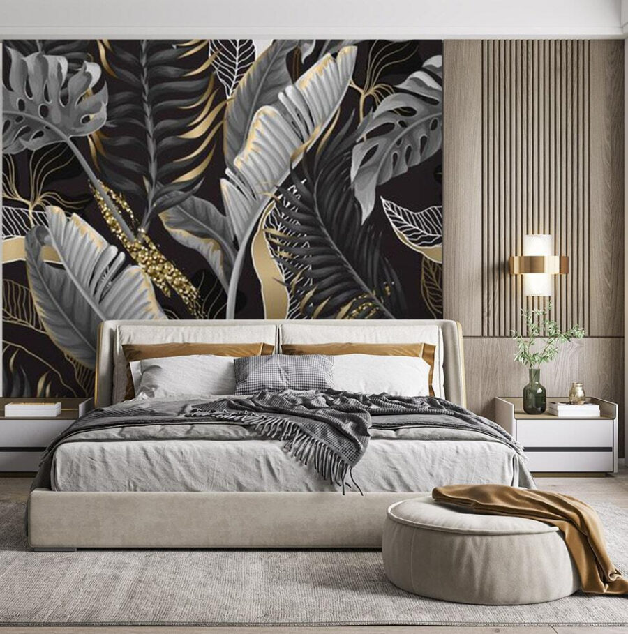 Fogliame tropicale rigoglioso con accenti scintillanti.