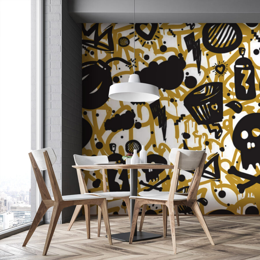 Schema di graffiti e oggetti