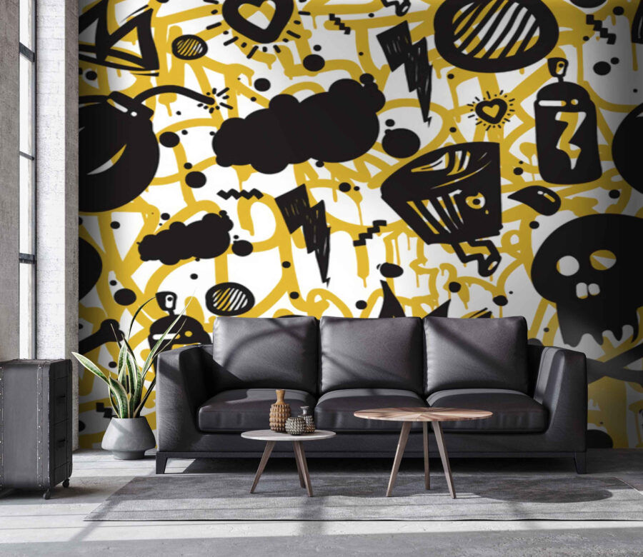 Schema di graffiti e oggetti