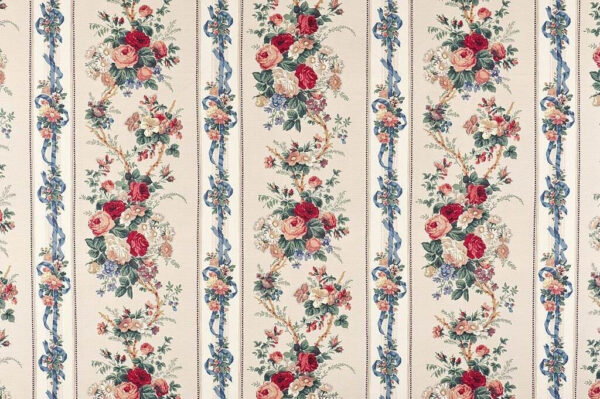 Carta da parati con fiori e nastri Carta da parati con fiori e nastri
