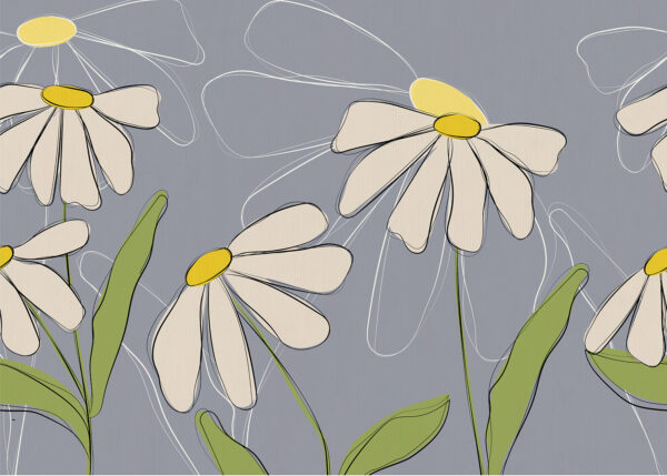 Disegno di fiori su sfondo grigio Disegno di fiori su sfondo grigio