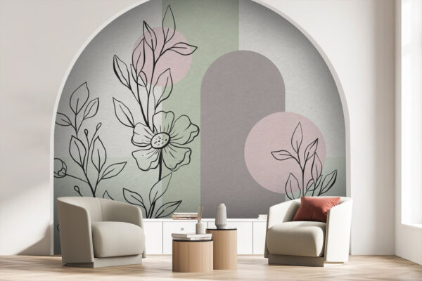 Disegno di un fiore e di foglie Disegno di un fiore e di foglie