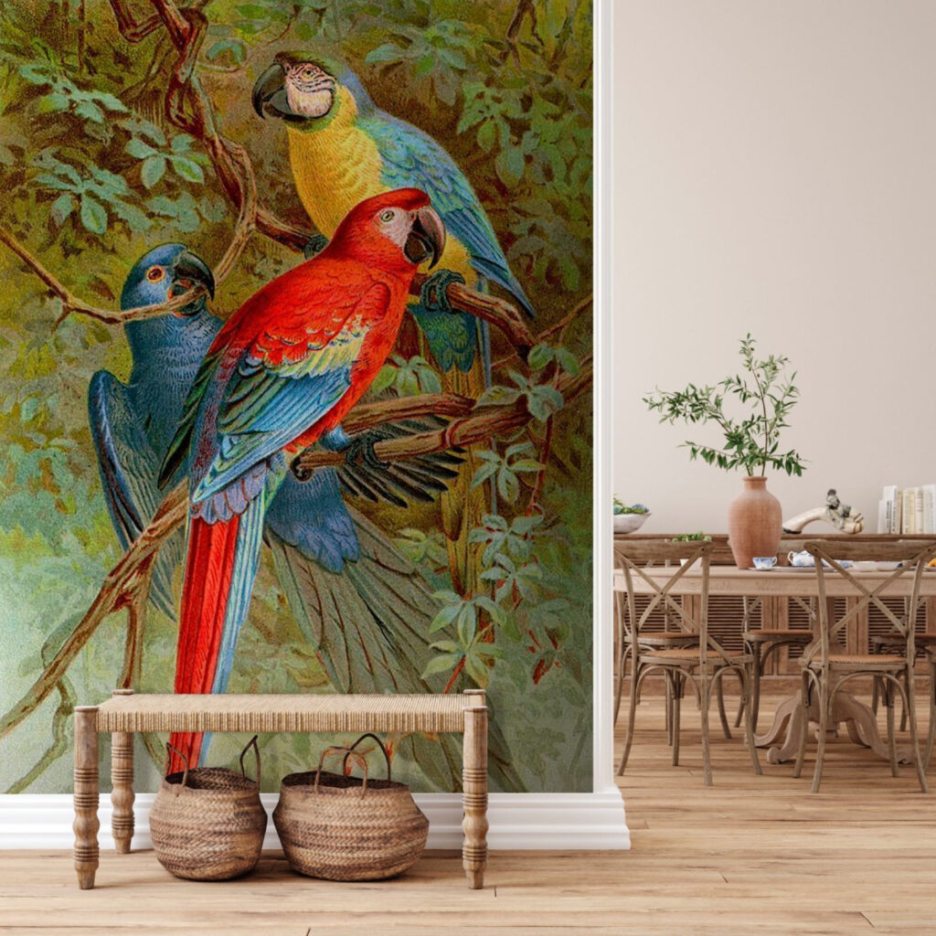 u71620piq1 1024x1024 - Gruppo di uccelli colorati su un ramo d'albero - tegory