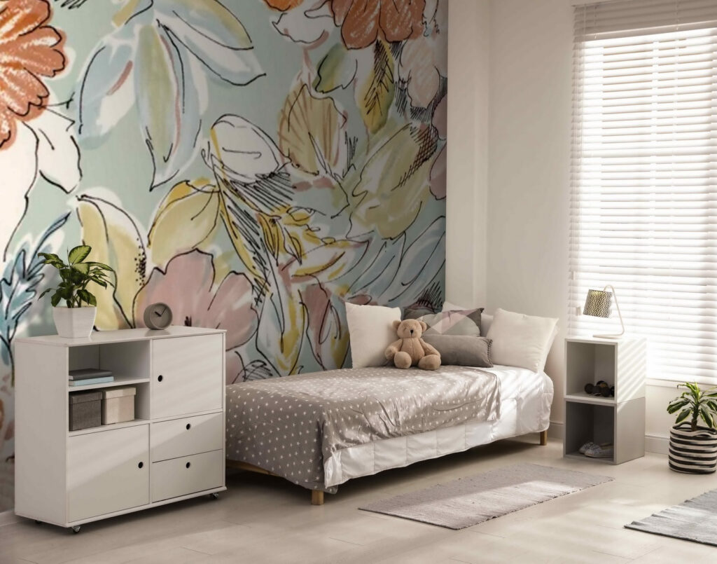 Botanical patterns in soft pastel hues