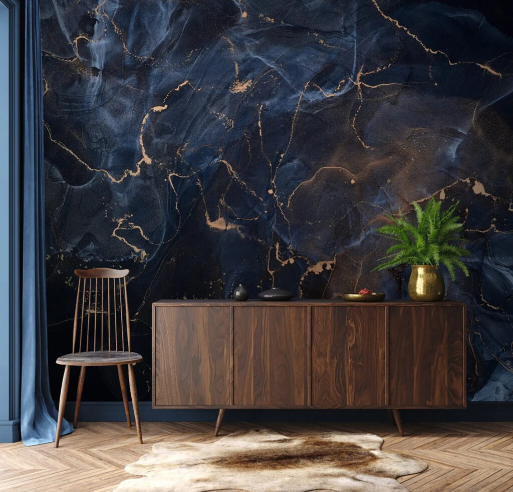 Midnight marbled with copper veins Midnight marbled with copper veins