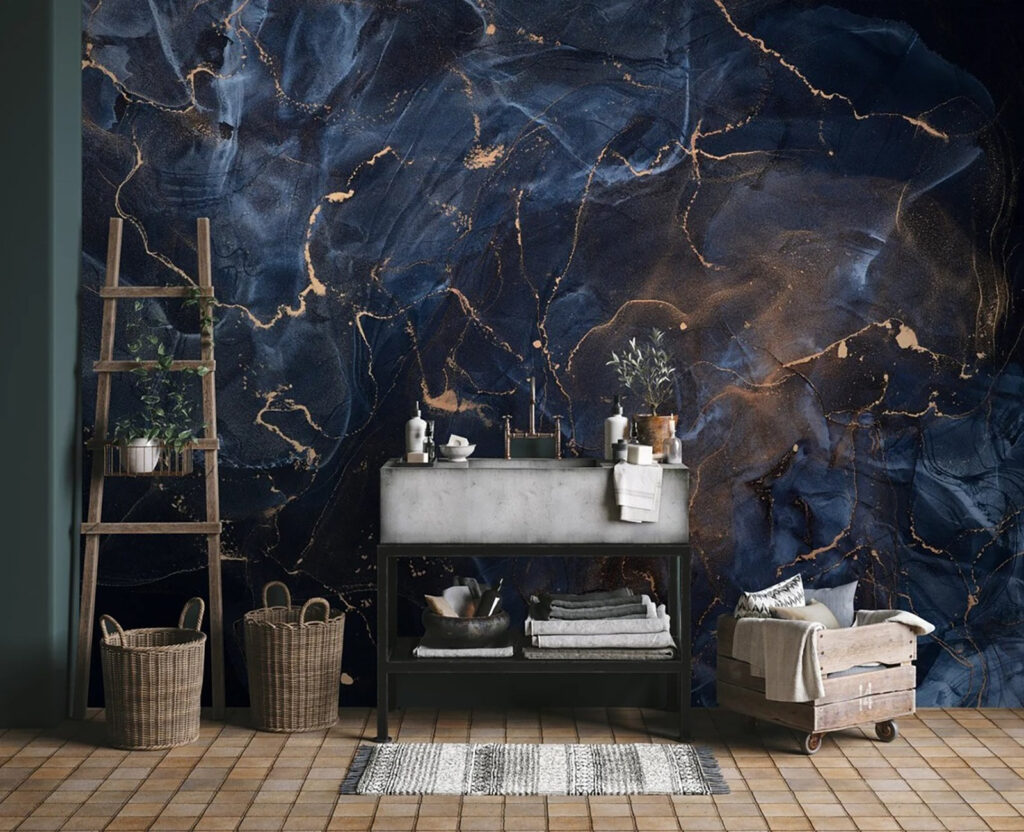 Midnight marbled with copper veins Midnight marbled with copper veins