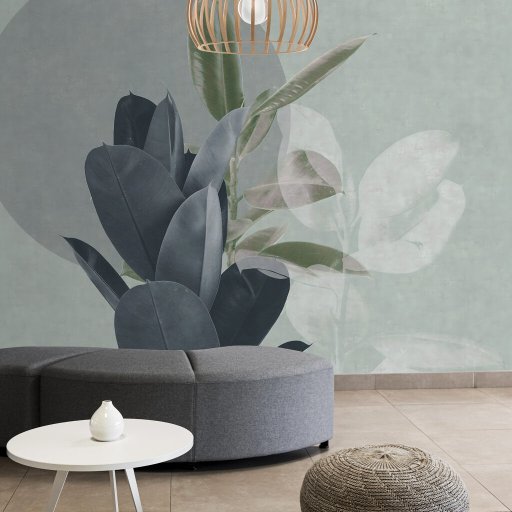 Elegant leaves on a pastel backdrop Elegant leaves on a pastel backdrop