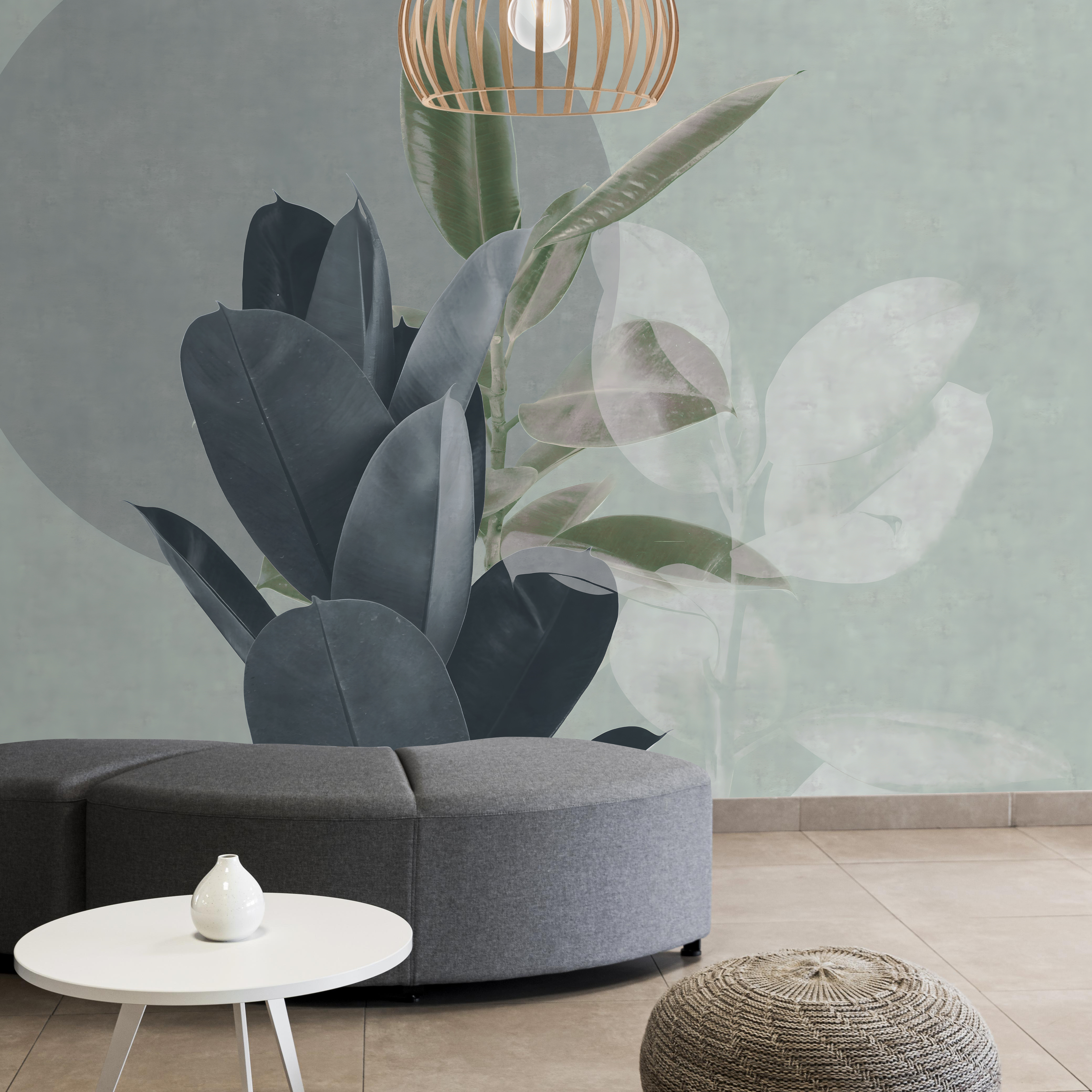 Elegant leaves on a pastel backdrop Elegant leaves on a pastel backdrop