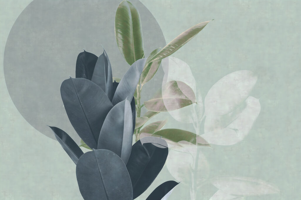 Elegant leaves on a pastel backdrop Elegant leaves on a pastel backdrop