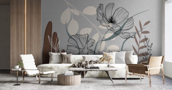 Disegno di fiori e foglie Disegno di fiori e foglie