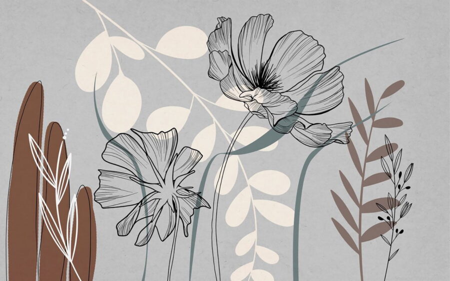 Disegno di fiori e foglie Disegno di fiori e foglie