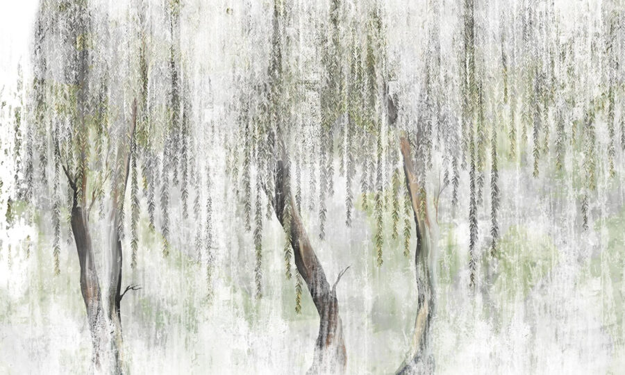 Pittura di alberi con foglie