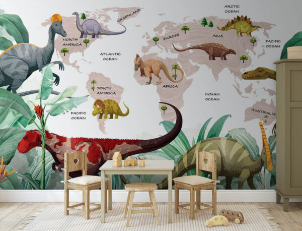 Mappa dei dinosauri con piante e nomi Mappa dei dinosauri con piante e nomi